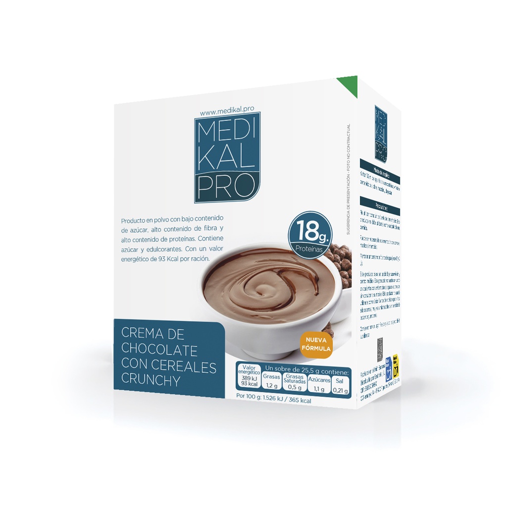 Crema de chocolate con cereales crunchy (7 uds)