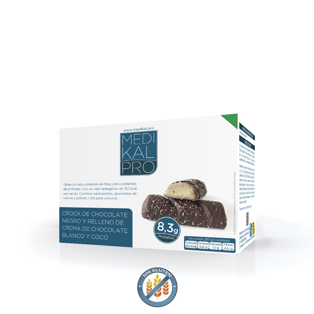 Crock de chocolate negro relleno de crema de coco (6 uds)