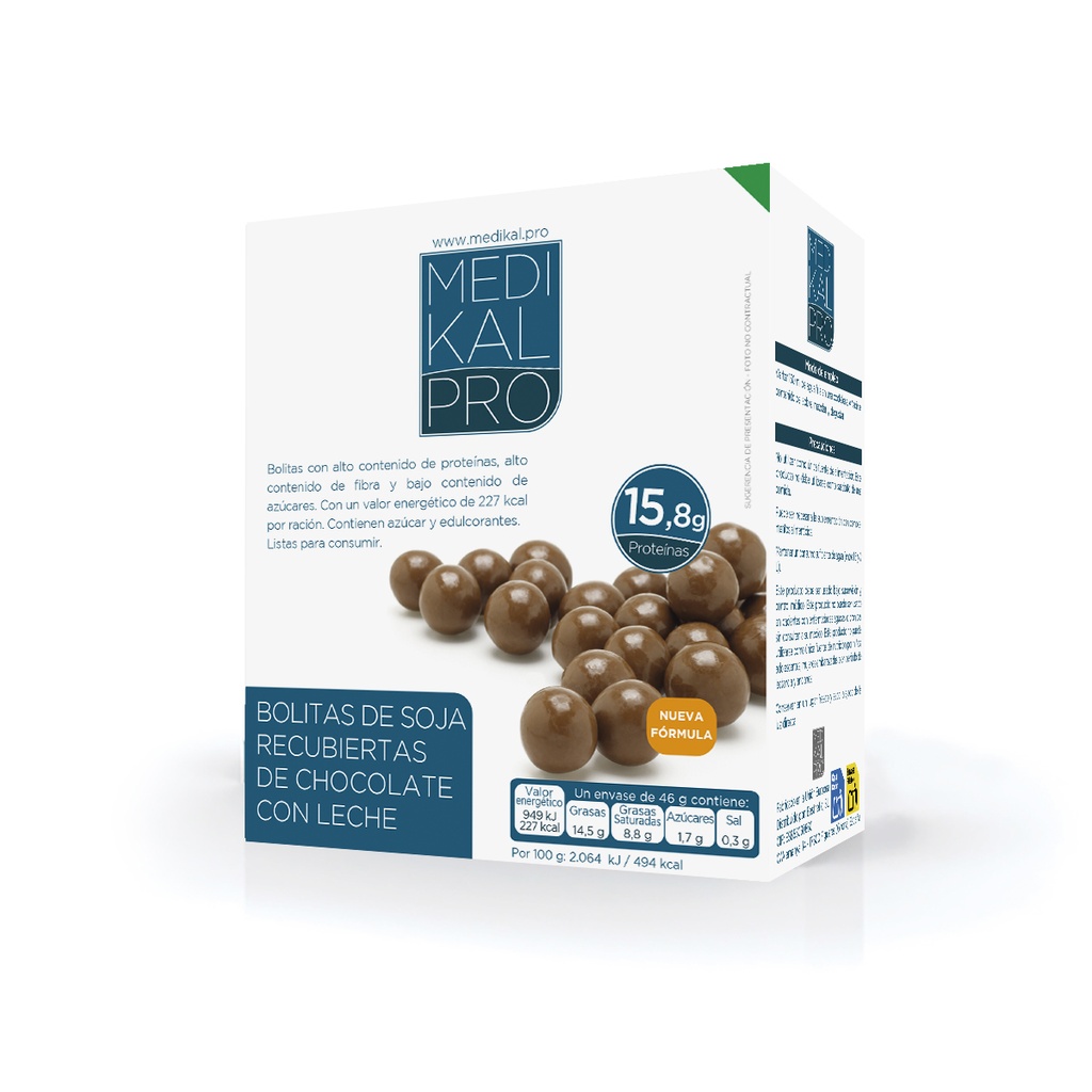 Bolitas de soja recubiertas de chocolate con leche (4 uds)