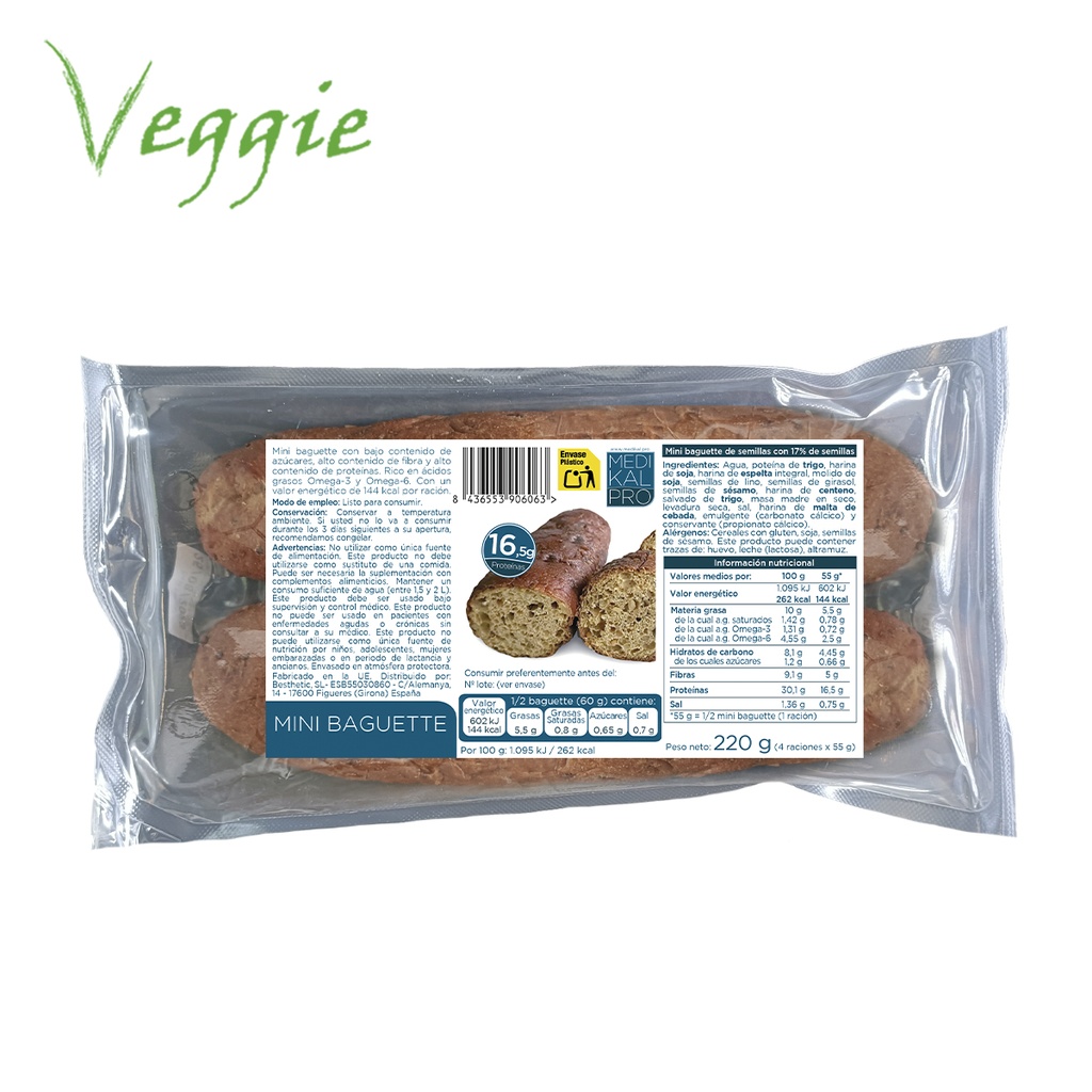 Mini Baguette Proteinada 2x110 g (1 ud)