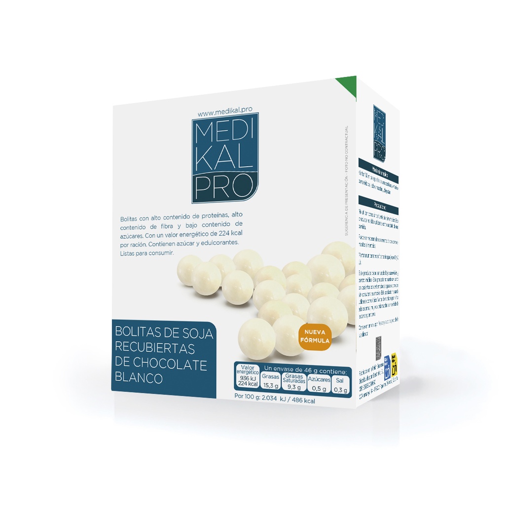 Bolitas de soja recubiertas de chocolate blanco (4uds)