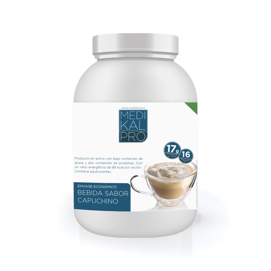 Envase económico bebida sabor capuchino