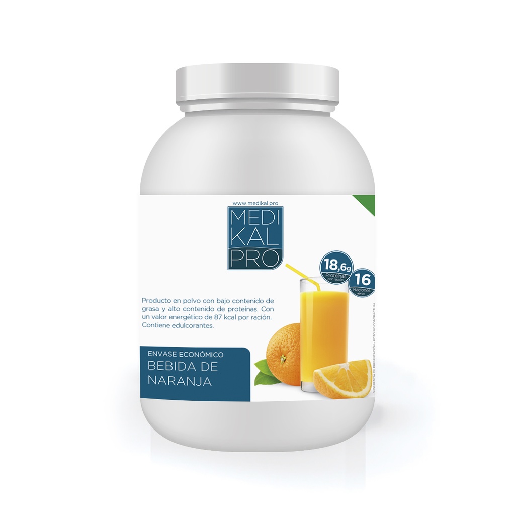 Envase económico 400gr Bebida sabor a naranja