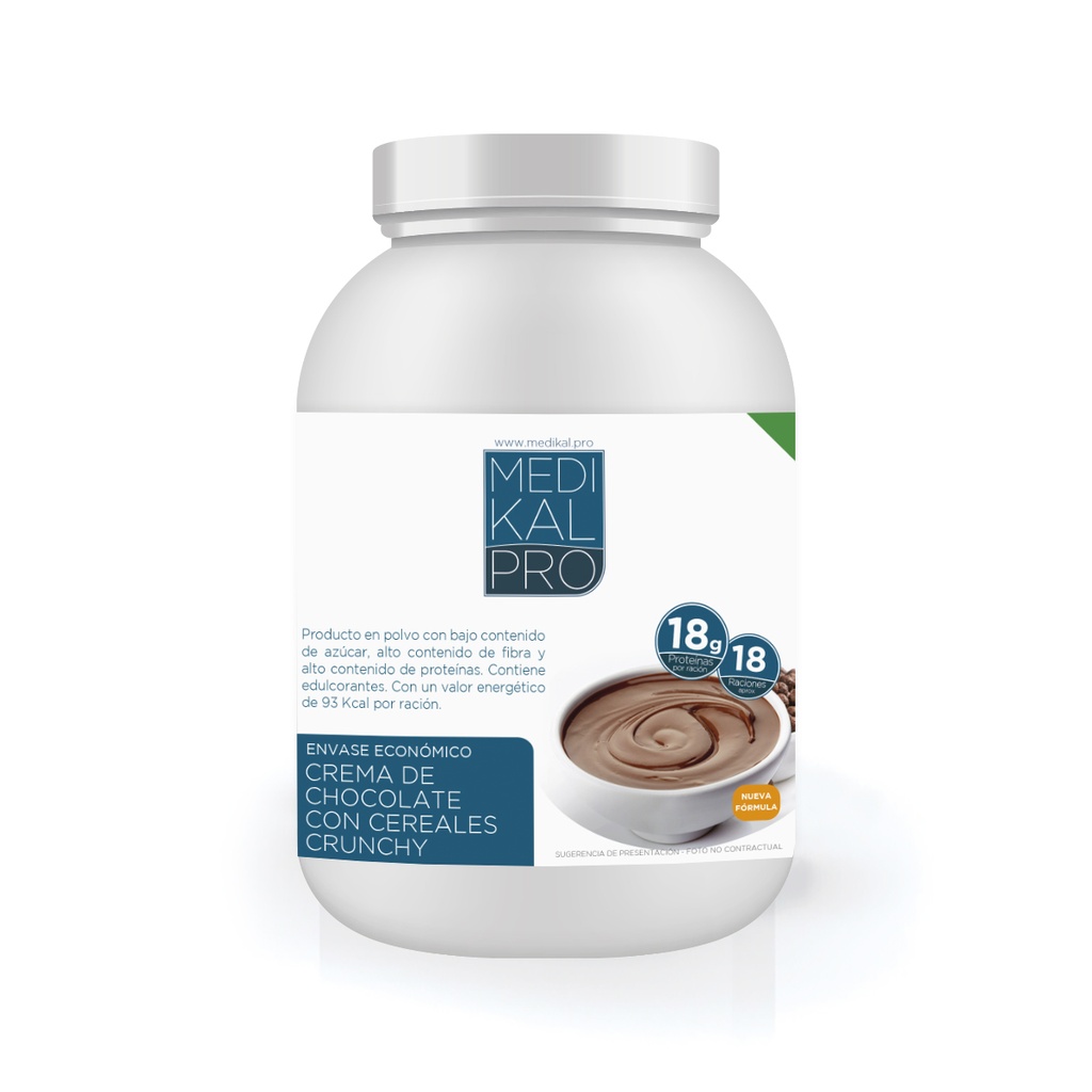Envase económico 450gr Crema de chocolate con cereales crunchy