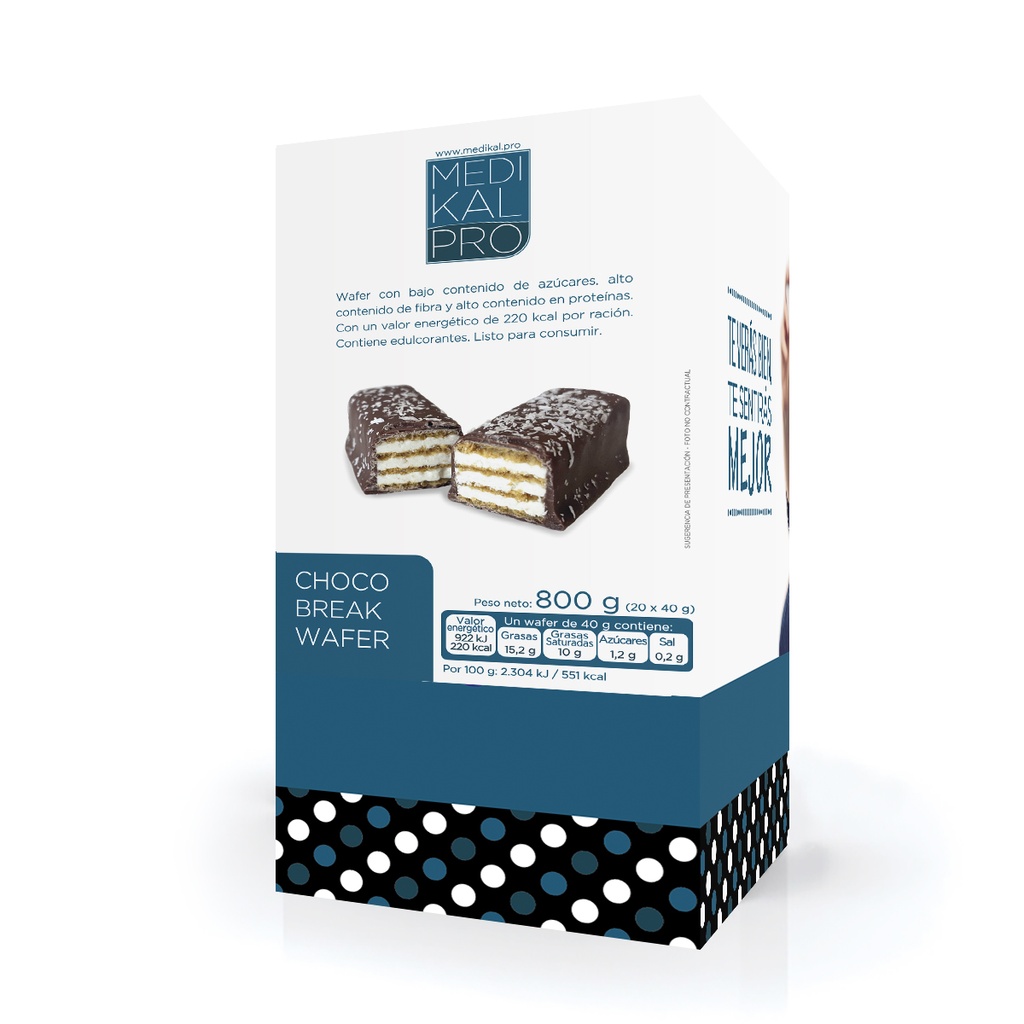 Wafer de coco recubierto de chocolate con leche (20uds)